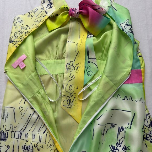 SOLD Beautiful SILK Lilly Pulitzer PETRA Maxi Dress "A Day in the Life" Size 4 - Picture 9 of 16